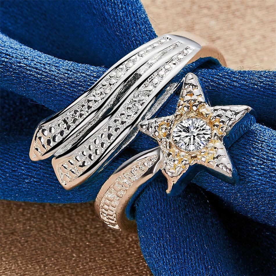 1 piece of 925 sterling silver exquisite star ring with an opening, women's jewelry accessories, fashionable wedding gift