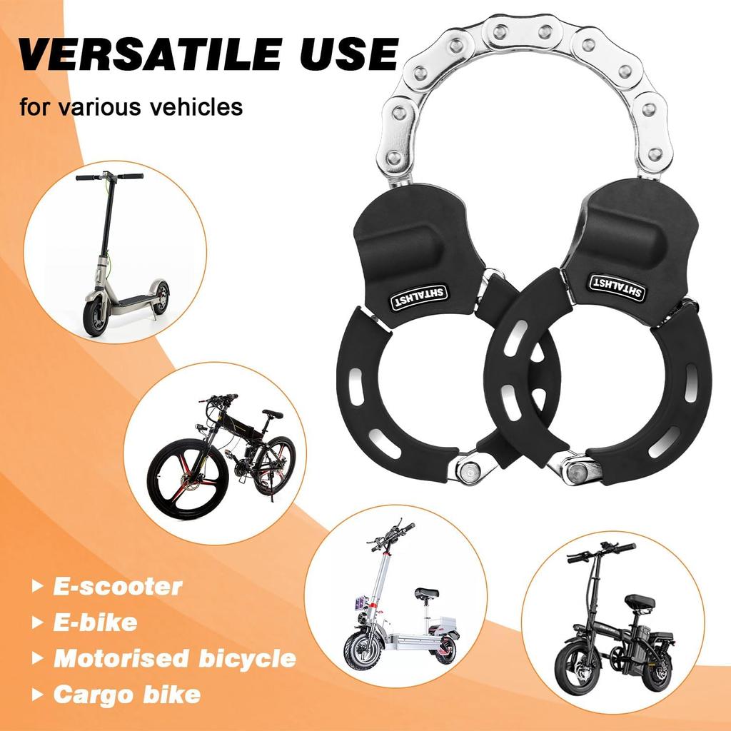 Scooter Lock, Electric Scooter Locks Anti Theft, Heavy Duty Anti-Theft Chain Lock with Keys for E-Bike, Motorcycle, Electric Scooters, Segway Ninebot