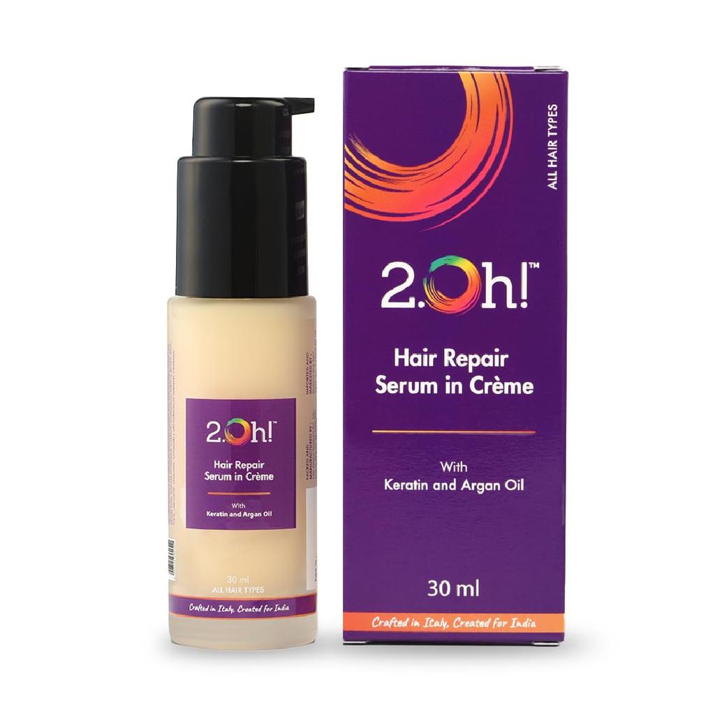 2.Oh! Italian Hair Repair Serum In Crème | For Dry Frizzy Hair with Active Repair Catalysts | Prevents Frizz and Breakage | Hair Serum for Women