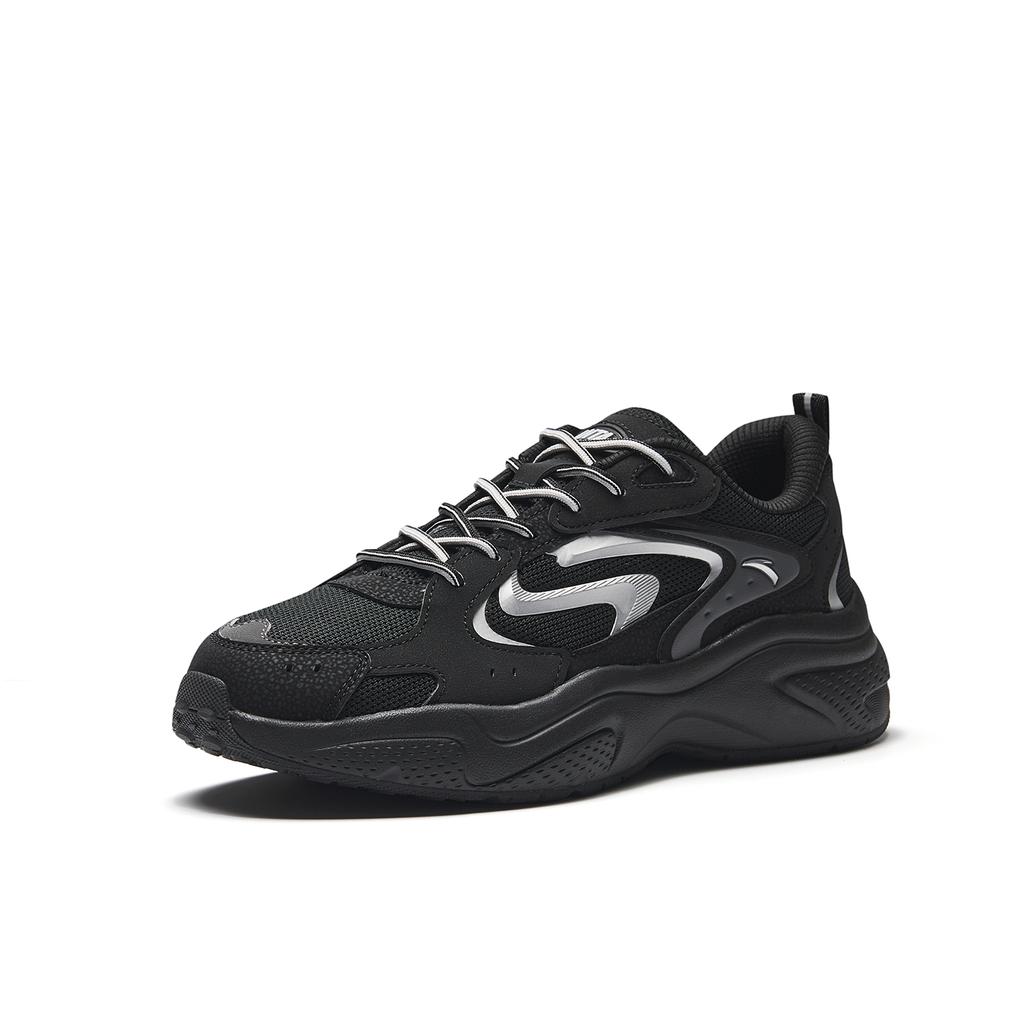Anta Star Light 3 Comfortable Fashion Breathable Durable Low-Top Casual Shoes Men Casual Shoes Black Silver 912548837-5