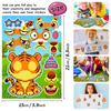 6 Sheets/Pack Cute Animal Face Stickers Diy Cartoon Animal Stickers Children'S Early Education Handmade Puzzle Stickers