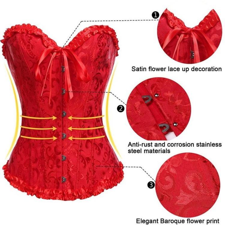 Steampunk Overbust Corset Top Womens Lace Up Boned Bustier Hourglass Corselet Bodyshaper