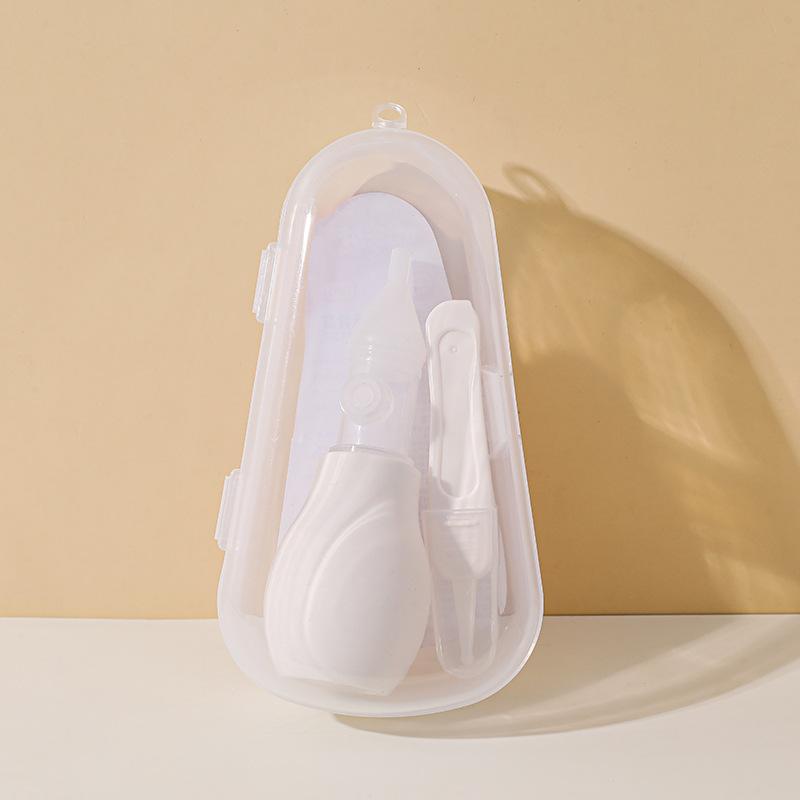 Aspirateur Nasal Bébé Nettoyeur de Mucus Bébé Pince à Crottes Type à Pression Manuelle Anti-Reflux Ensemble de Nettoyage Congestion Nasale