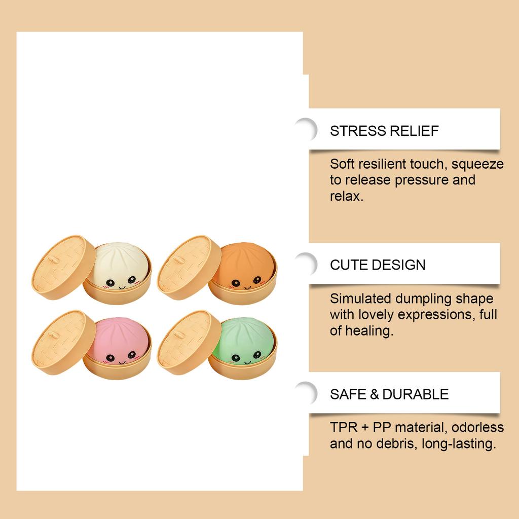 Colorful Stretchy Bread Toys Realistic Giant Steamed Bun Squeezable Low Rebound Reusable Decompression Toy For Home Decor & Gift