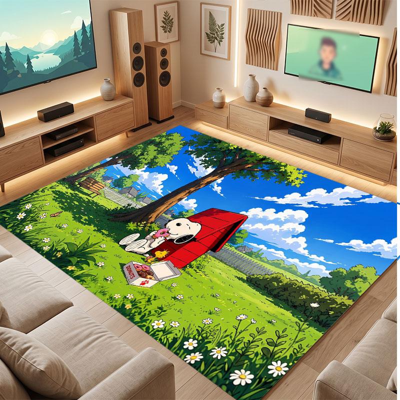 Snoopy Peanuts Rug Soft Thick Non Slip Floor Carpet for Bedroom Living Room Home Decor