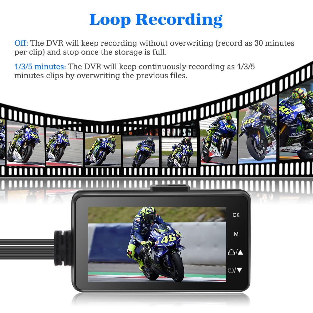 Dual Lens 3" Motorcycle Camera: HD, Waterproof, Front & Rear Recording, Anti-Shake