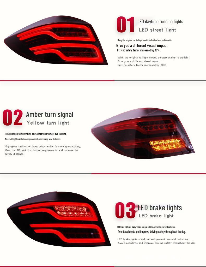 LED Taillight Assembly for Hatchback Cruze: Smoked Black Daytime Running, Brake, and Turn Signal Lights