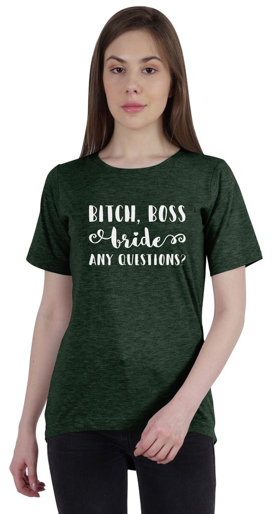 Inkdotpot Bitch,Boss Bride Any Question  Shirt Bride Bachelorette Party Shirts Bridal T-Shirt Wedding