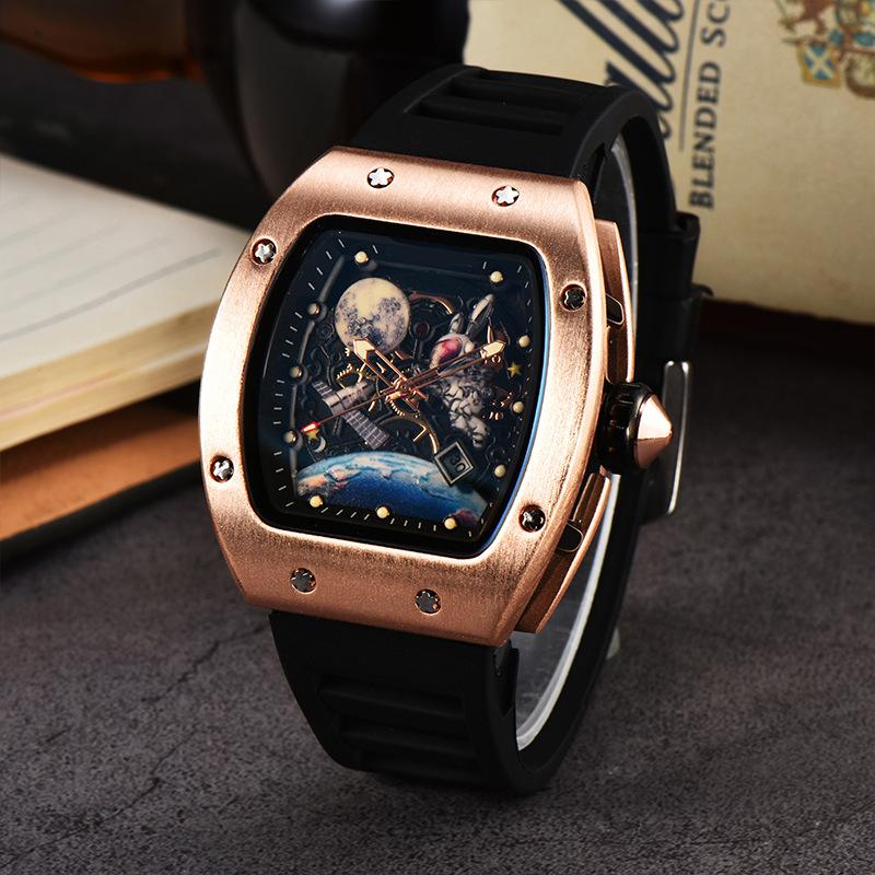2025 New Barrel-shaped Space Astronaut Luminous Hollow Tourbillon Fashion Men's Quartz Watch