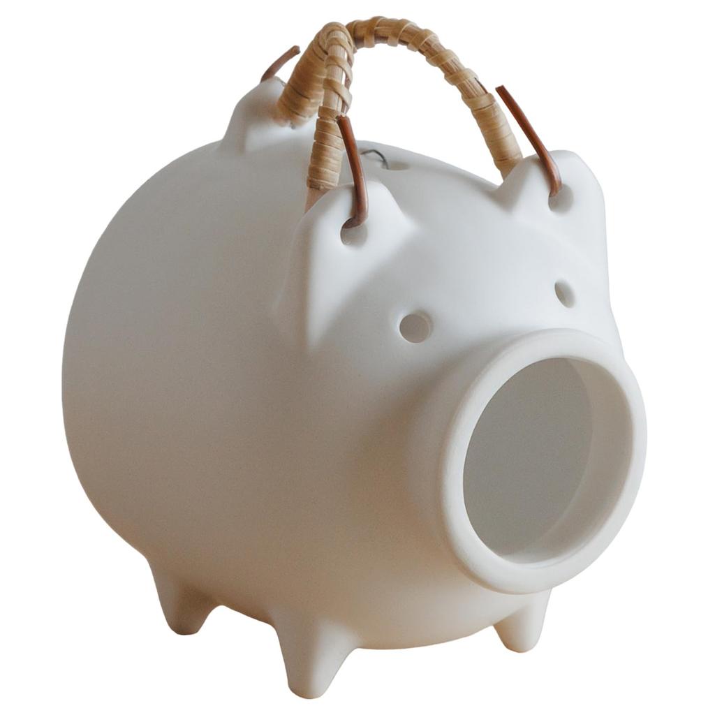 Kamoshika Tool Shop Mosquito Coil Holder, Mosquito Spear Pig, Ceramic, Banko Ware, Small Mosquito Spear Pig, White, OR-60-251