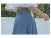 2025 Women's High Waist Slimming Midi Denim A-Line Skirt for Spring/Summer