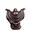 Ebony Maitreya Statue: Solid Wood Carving Welcoming Guests, Embracing Wealth with a Big Belly Laugh