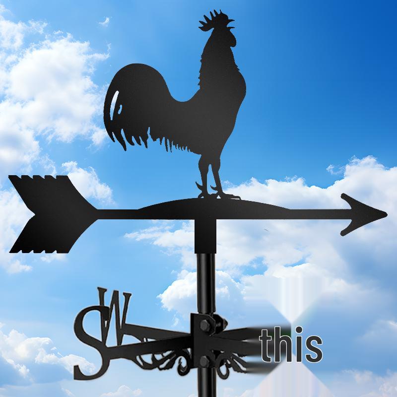 Weather Vane Ornament: Outdoor Wrought Iron Spray-Painted Roof Decoration Metal Craft