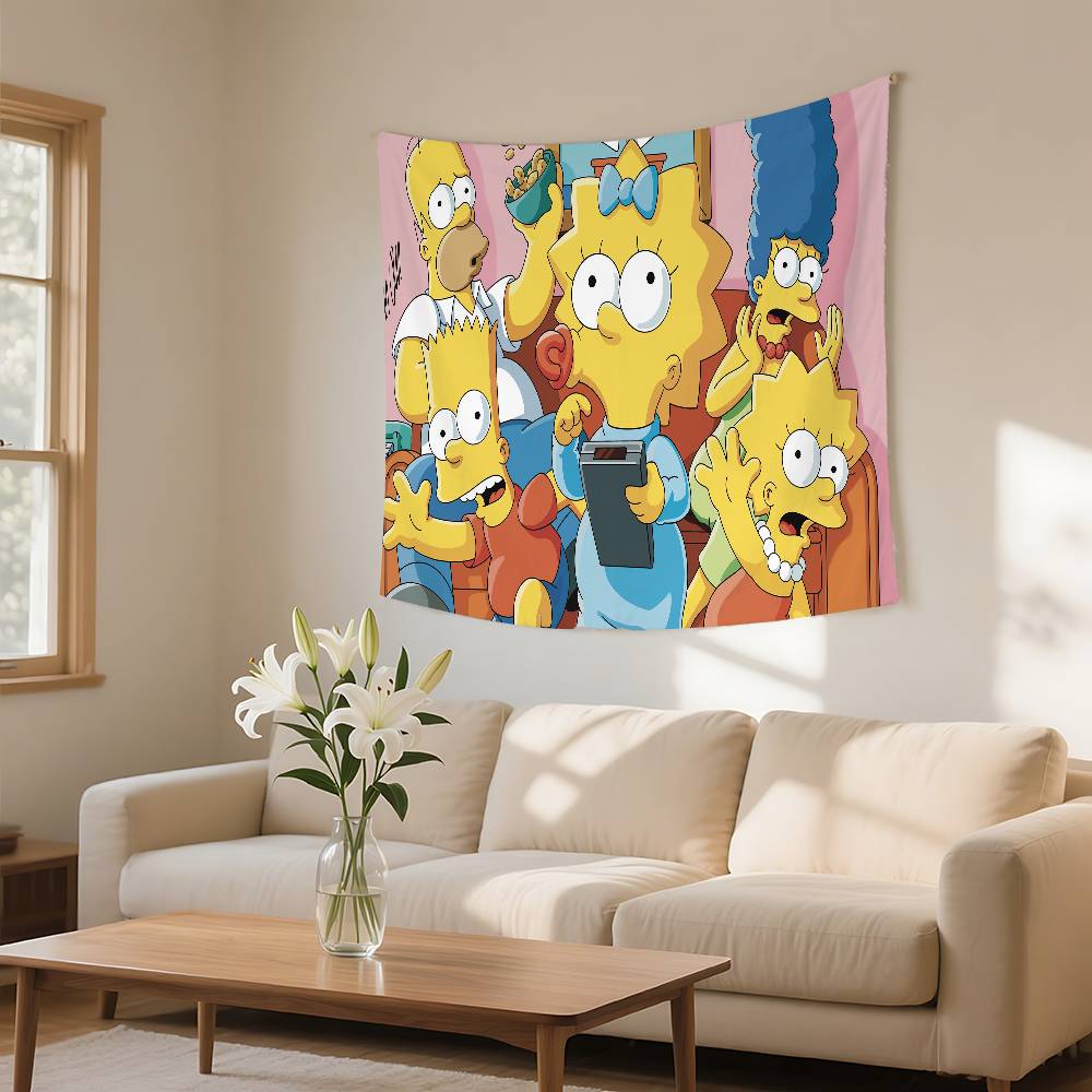 

Funny SSimpson Tapestry Wall Hanging Tapestry Art Deco Blanket Curtain Hanging At Home Bedroom Living Room Decor 74x94cm(29x37in)