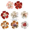 4Pcs Decorative Shirt Cufflinks Clip Rhinestones Pearls Flower Button Clips for Shirt Dress Uniform Coat Embellishments