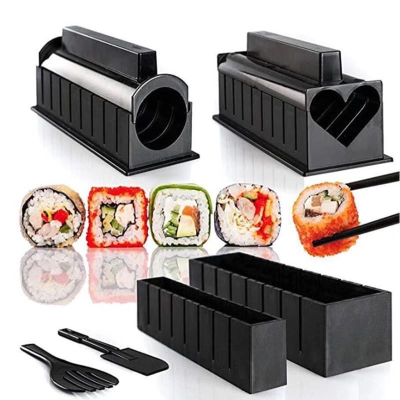 11-Piece DIY Sushi Making Kit: Sushi Mold, Rice Ball Maker, Nori Roll Tool - Popular Kitchen Gadget