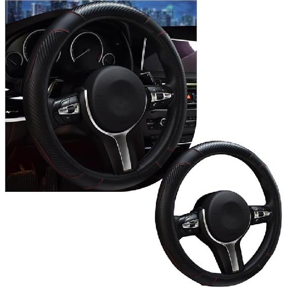 Car Steering Wheel Cover, 15 Inch Leather Breathable Auto Steering Wheel Protector, Comfortable Non-Slip Vehicle Steering Wheel Covers, Universal