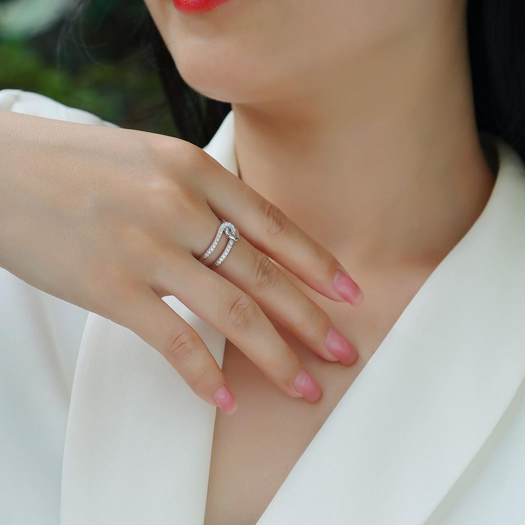 S925 Silver Ring Moissanite With Closed Ring