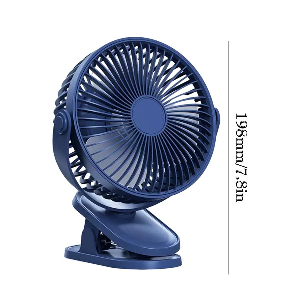 6 Inch Mini Cooling Fan 360 Degrees 4800mAH Battery Operated Fan with Strong Wind with Light with Clip for Travel Outdoor Indoor