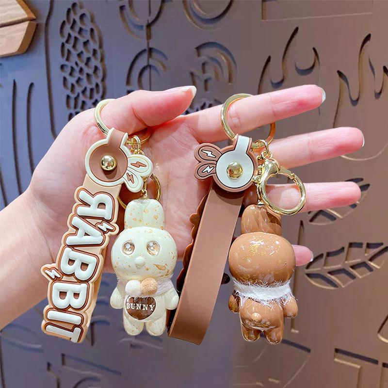 Cartoon Cute Maillard Mengmeng Rabbit Pendant Keychain Mengqu Car Bag Keychain Small Gift