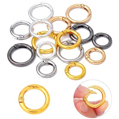 5 teile/beutel Metall O Ring Frühling Verschlüsse Zu Öffnende Runde Karabiner Schlüsselbund Tasche Clips Haken Hund Kette Schnallen Stecker Für DIY schmuck
