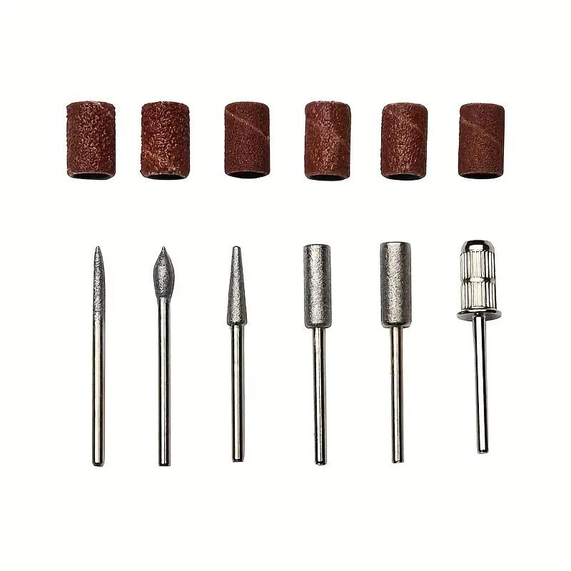 6pcs Diamond Milling Cutter For Nail Art 6 Nail Grinding Cap Pedicure Gel Polish Remover Nail Drill Bit Burr Cuticle Cleaning