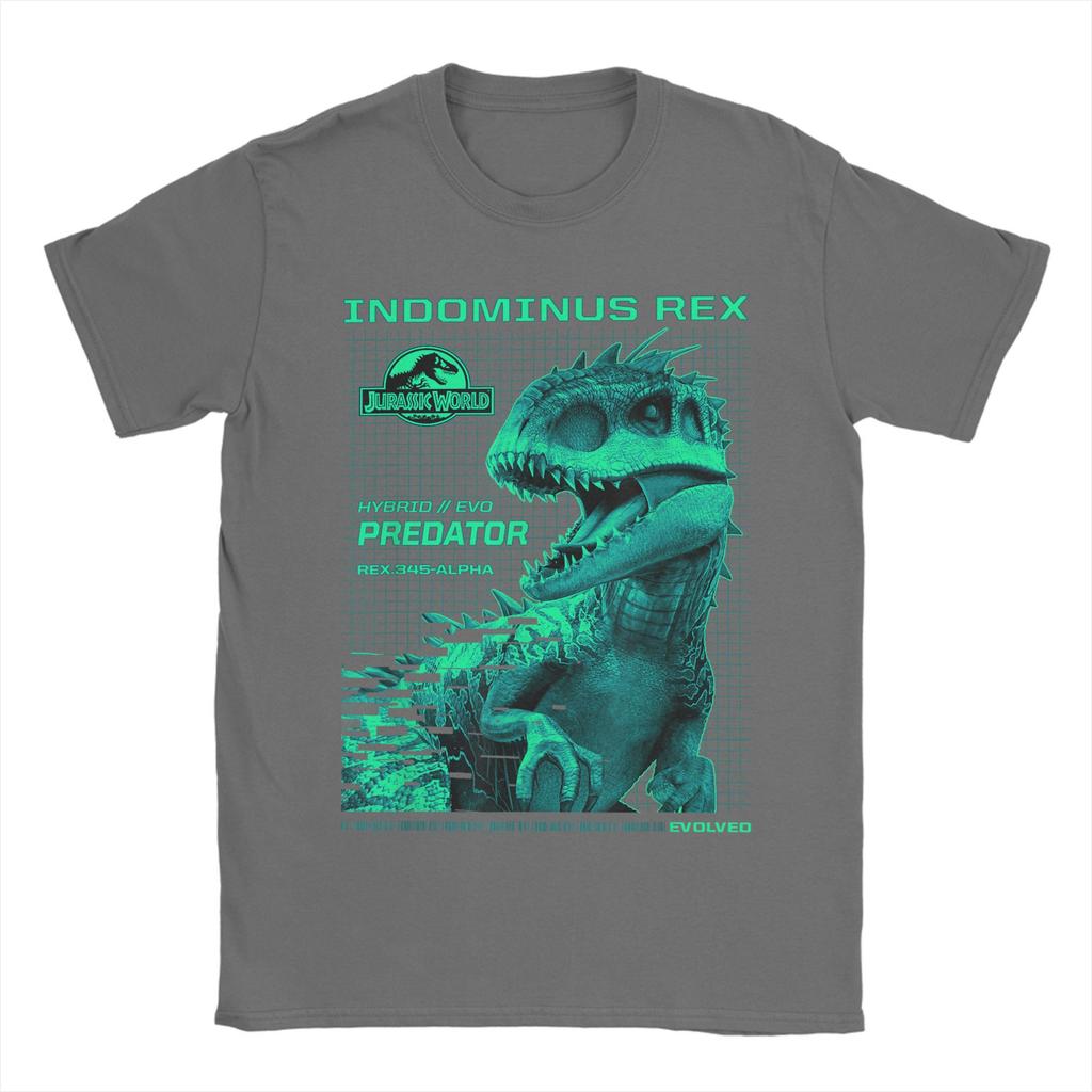 Jurassic World Indominus Rex T Shirts Men Vintage T-Shirts Round Collar Hybrid Predator Tee Shirt Short Sleeve Clothes Plus Size