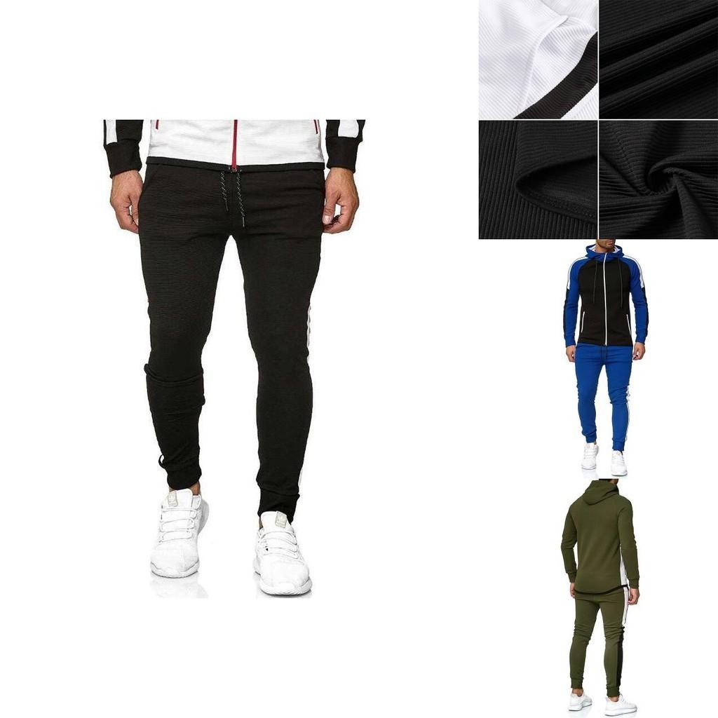 Stylish Men's Tracksuit Jogging Hoodie Coat Jacket With Zipper And Adjustable Pants Set For Activewear
