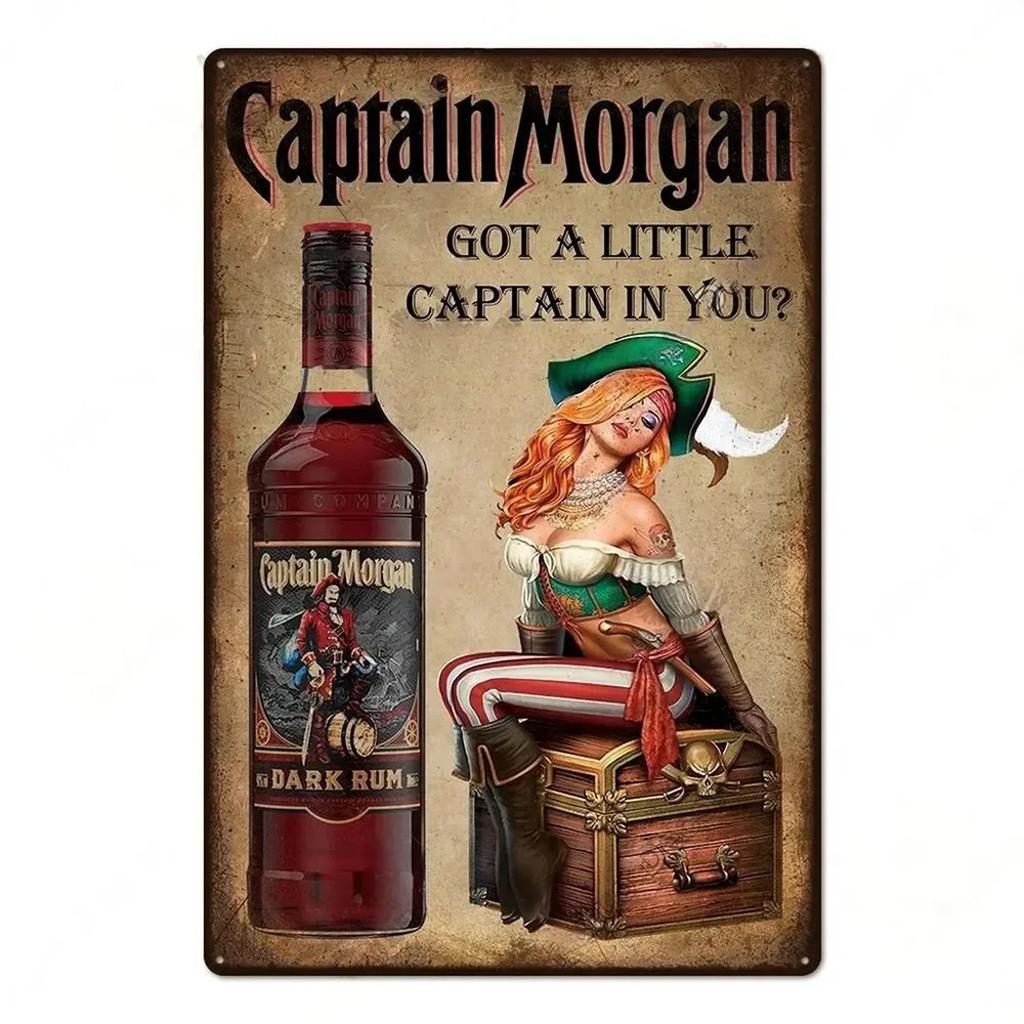 Vintage Metal Tin Sign  Captain Original Wall Decor Plaque Retro Art Poster for Man Cave Home Cafe Garden Club Bar  Iron Paintin