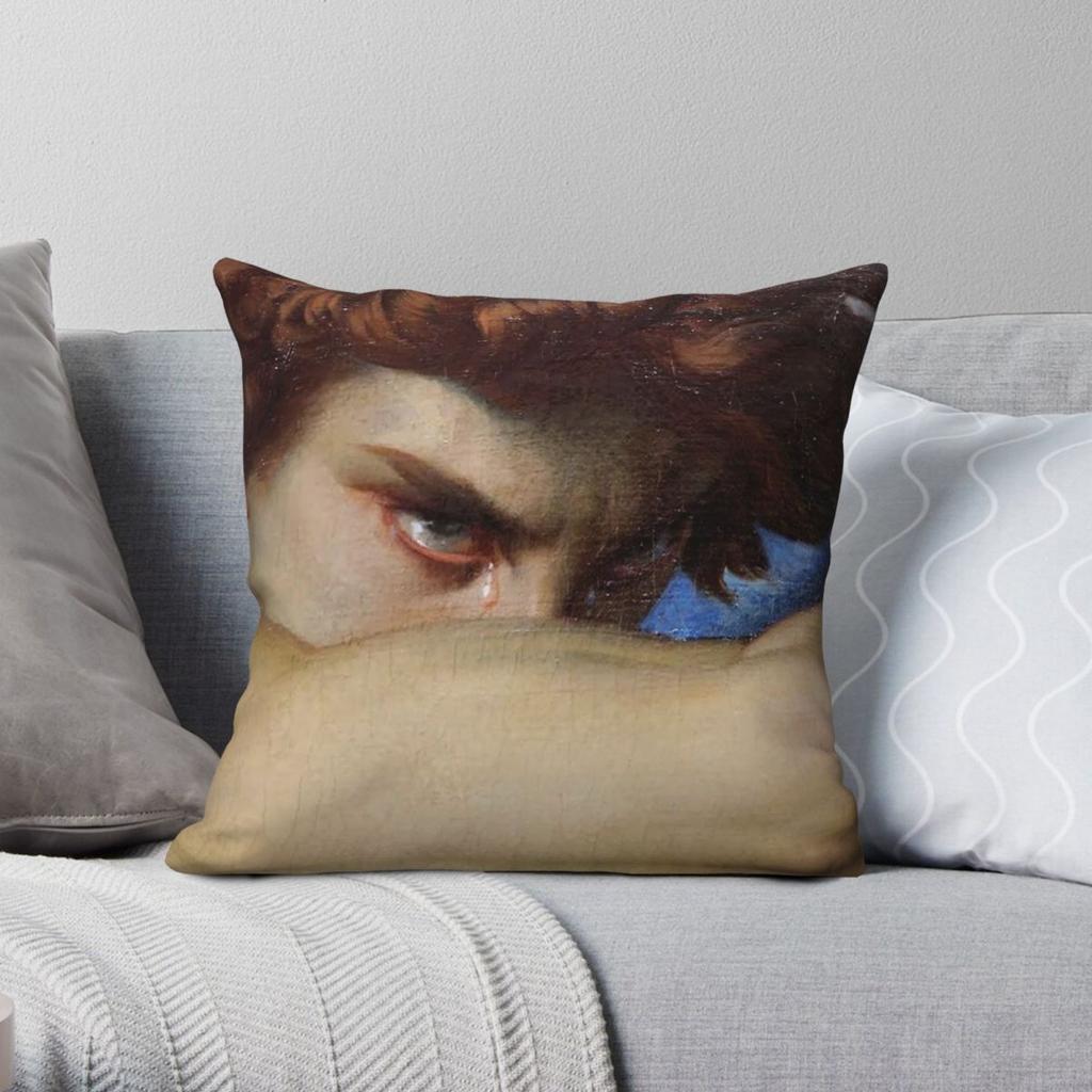 Alexandre Cabanel Fallen Angel Painting Square Pillowcase Polyester Linen Velvet Creative Zip Decor Bed Cushion Cover