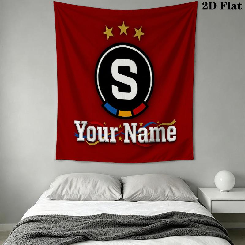 AC Sparta Praha Custom Name Wall Tapestry Aesthetic Wall Hanging Printed Fabric Blanket Decorative Tapestries for Bedroom Living Room Home Decor