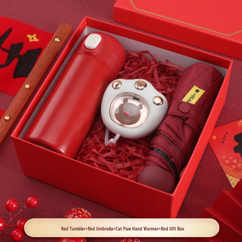 Corporate Gift Set with Tumbler, Hand Warmer, and Umbrella