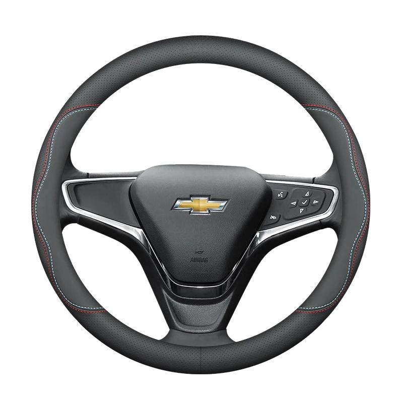 Leather Car Steering Wheel Cover for Chevrolet Chevy Malibu Spark Tracker Cruze Sonic Camaro Equinox Volt Seeker Accessories