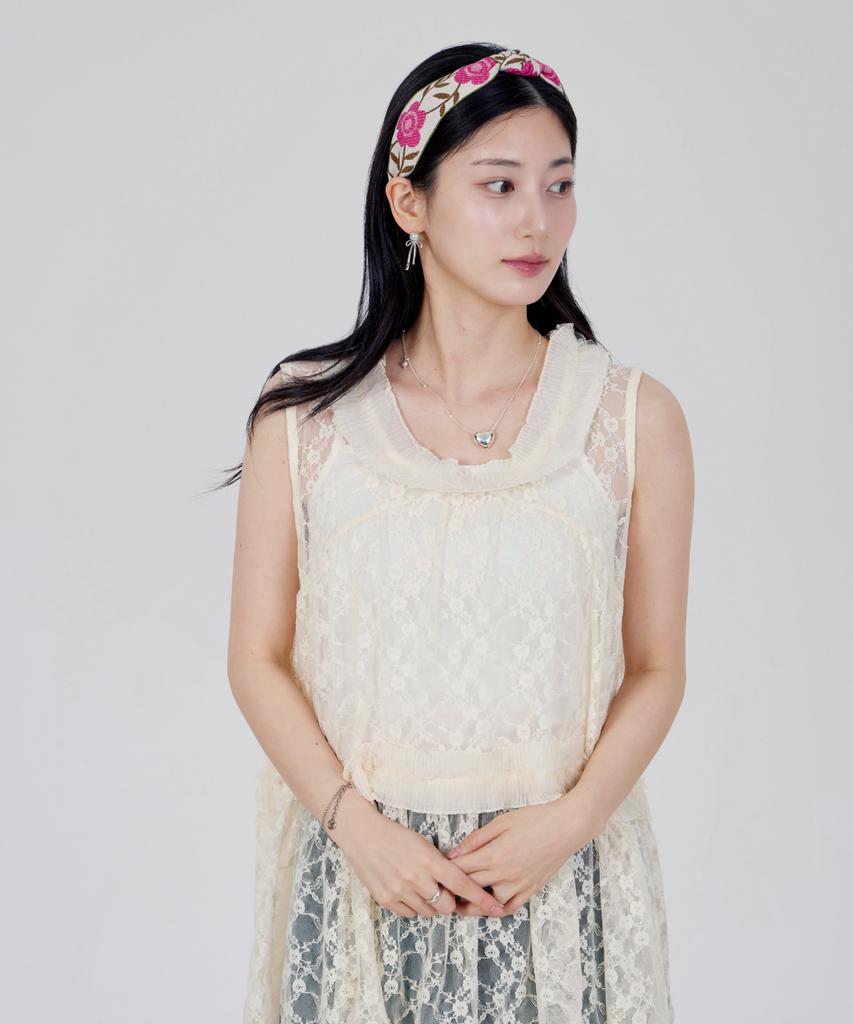 Maia Vine Rose Fluorescent Headband-Pink