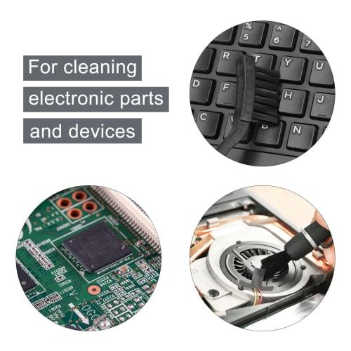 uxcell ESD Brush, Laboratory Cleaning Brush, Anti-Static Brush with Portable Plastic Handle, Nylon for Keyboard, PCB, BGA Repair, 18x14mm, 4 Pieces