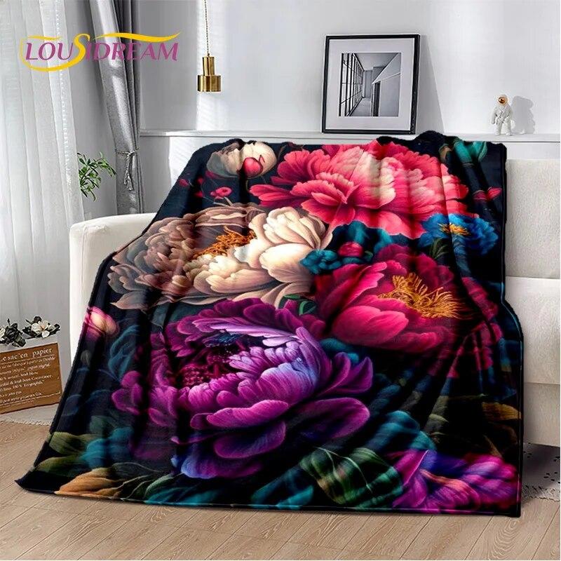 Dream Love Rose Severské květy Sedmikráska Deka, Měkká přehozová deka pro domov Ložnice Postel Pohovka Piknik Cestování Kancelář Krycí deka Dítě