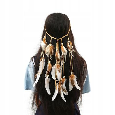Indian Headdress Hairband Feathers A5