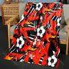 Multisize Football Theme Red Background Blanket Warm Soft Luxury Gifts for Children Adults Suitable for Home Sofa Bed Travel RV