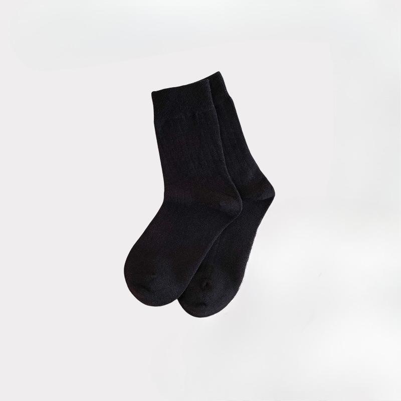 

Женские весенне-осенние простые однотонные носки-гольфы из чистого хлопка 1 pair чёрный