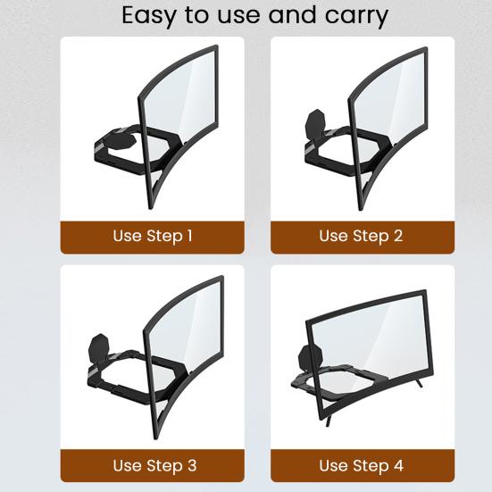 Curved Screen Magnifier Phone Holder Stand for Mobile Devices Movie Distance Viewer Portable Anti-Slip Bracket