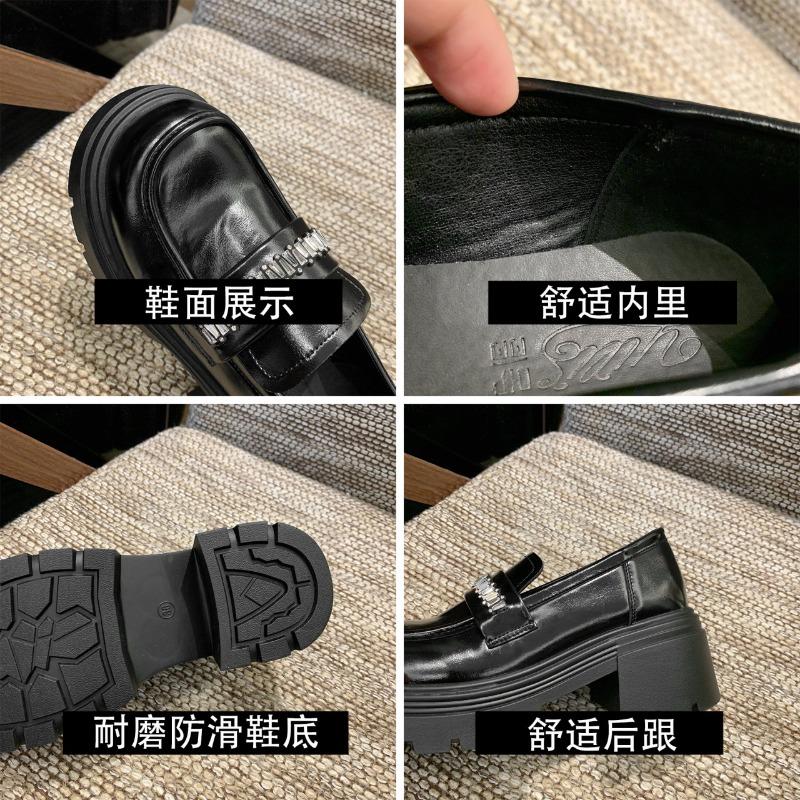 Thick-soled heightening women's autumn new small versatile retro small leather shoes