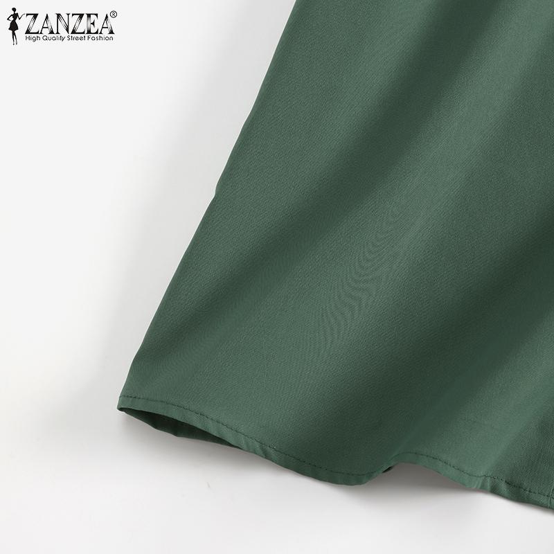 ZANZEA Women Casual V-neck Flare Sleeve Summer Blouse