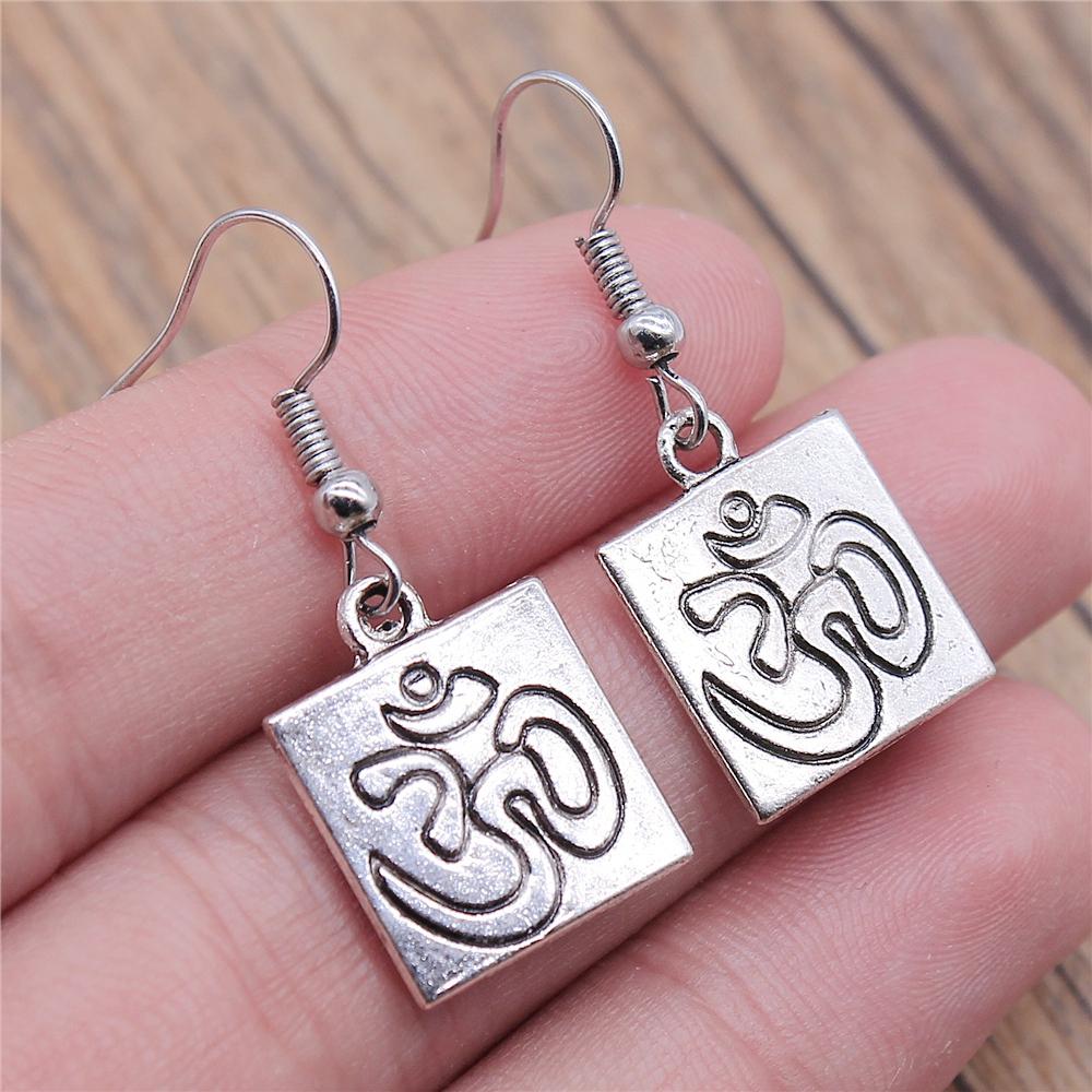 Om Sign Yoga Symbool Oorbel Yoga Om Symbool Zen Boeddhisme Glazen Oorbellen Voor Vrouwen Sieraden