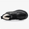 2025 Winter Shoes Mens Snow Boots Warm Plush Cold Winter Fashion Brand Male Footwear Non-slip Flat Ankle Boots Black