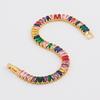 Gold Plated Rainbow Baguette CZ Tennis Bracelet – Luxury Colorful Gemstone Jewelry, Sparkle Gift for Women