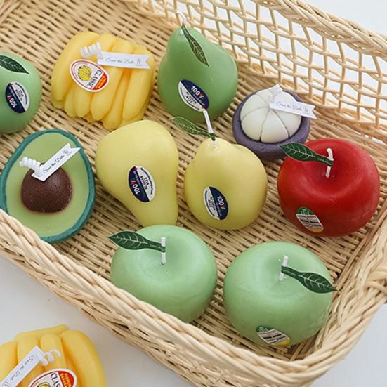 Decorative Scented Candle Innovative Banana Charming Pear Peach Fruit Wax Candle Home Decor