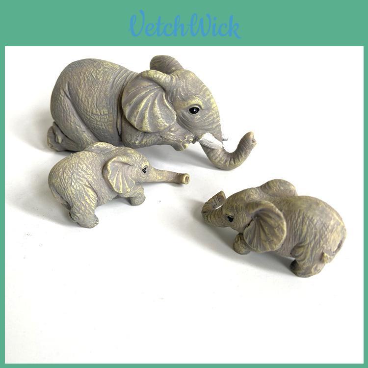 Elephant Resin Figurine Set With Creative Design For Home Decor And Giftgiving