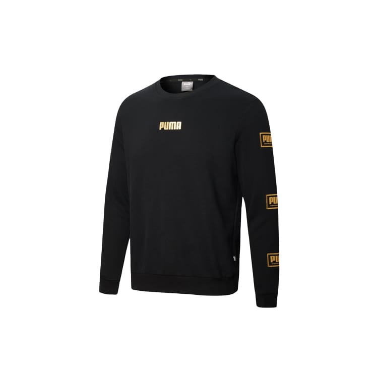 PUMA Sweatshirts Men's Black Crew Neck Moderate Regular 586348-01