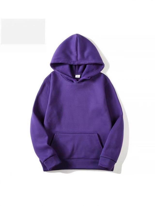 Europe Unisex Fleece Hoodie - Autumn/Winter Solid Color