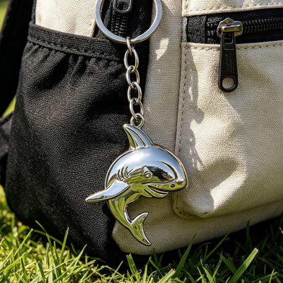 Shark Keychain Pendant Lightweight Metal Keychain Creative Sea Themed Keychains Bag Charms for Men Women Car Keys